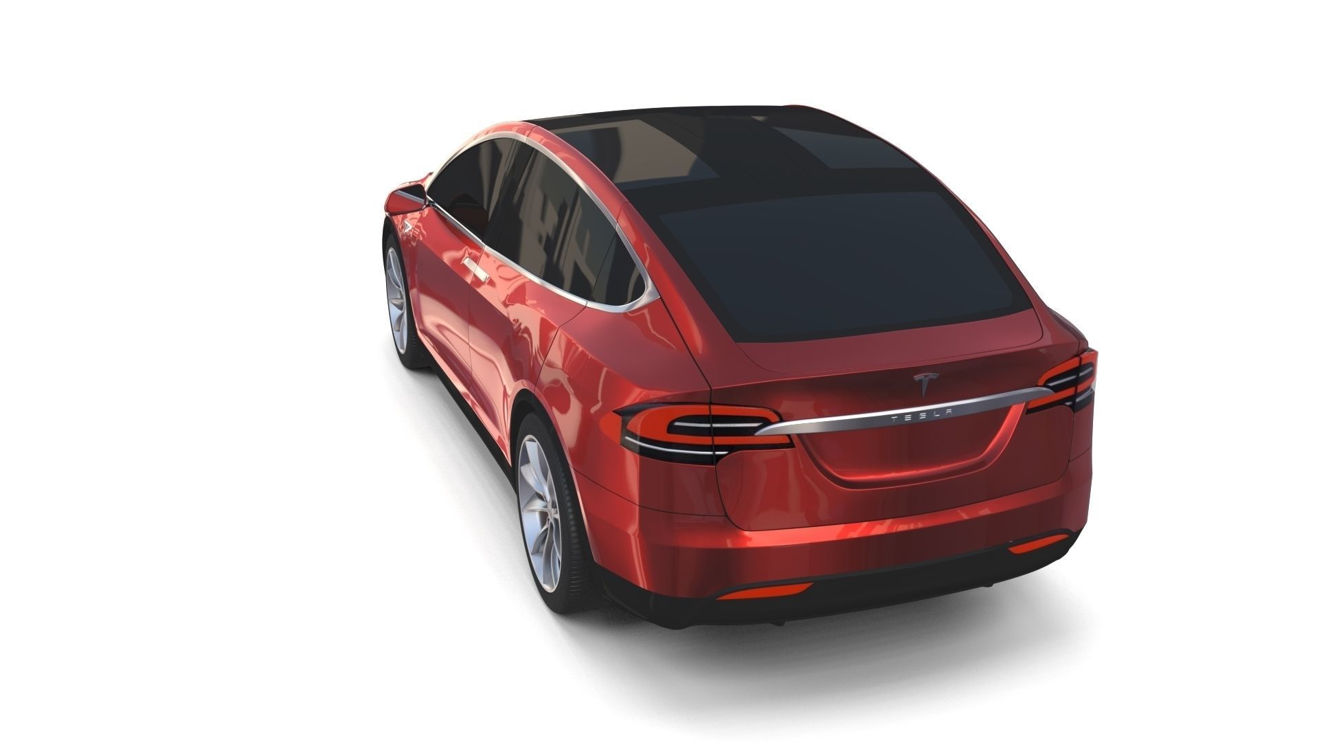 Tesla Model X Red 3D model_29