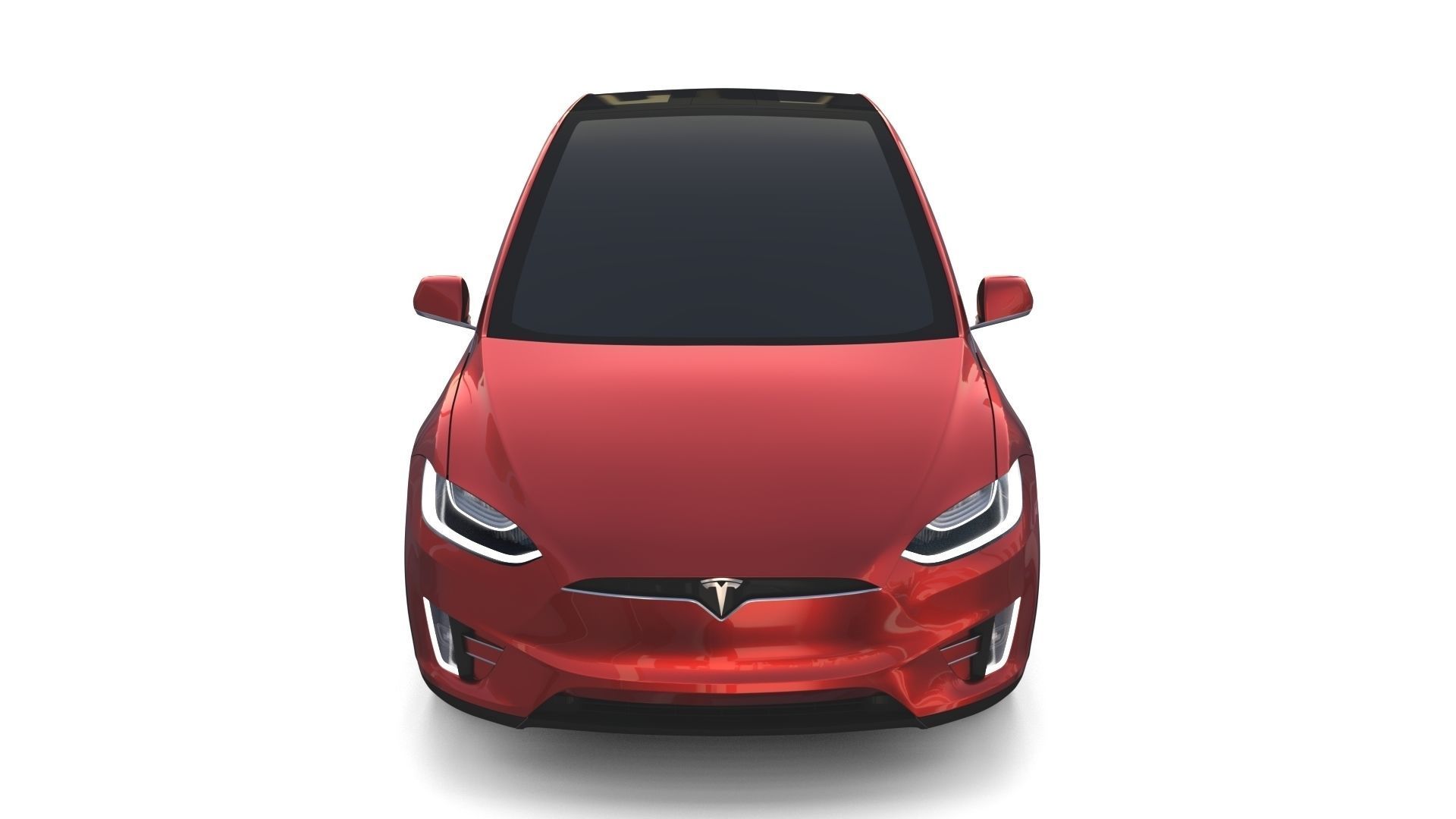 Tesla Model X Red 3D model_25