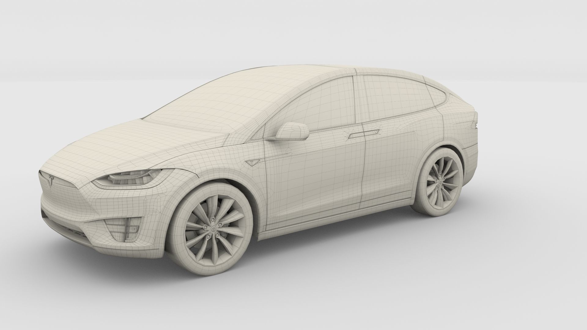 Tesla Model X Red 3D model_44