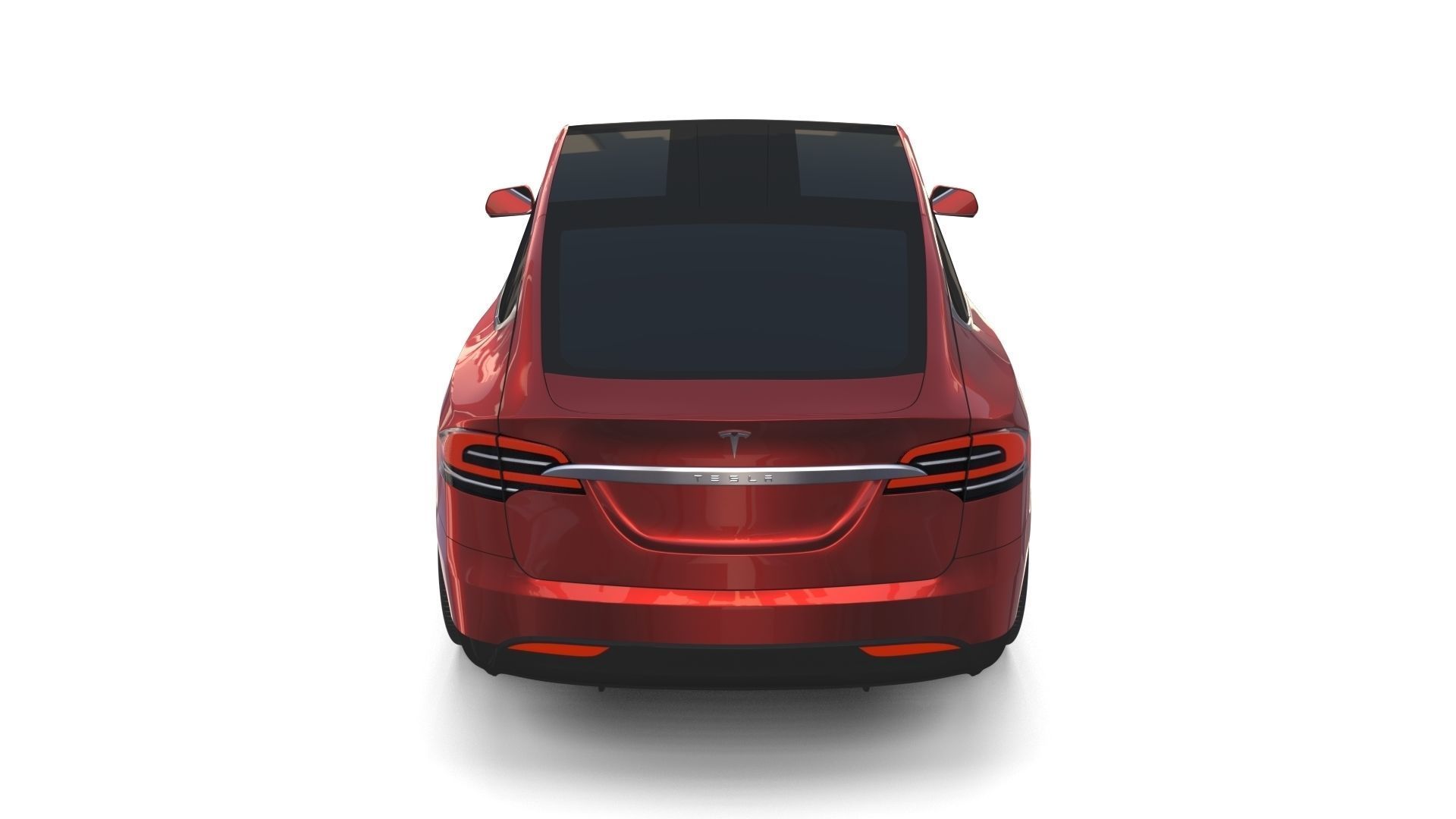 Tesla Model X Red 3D model_30