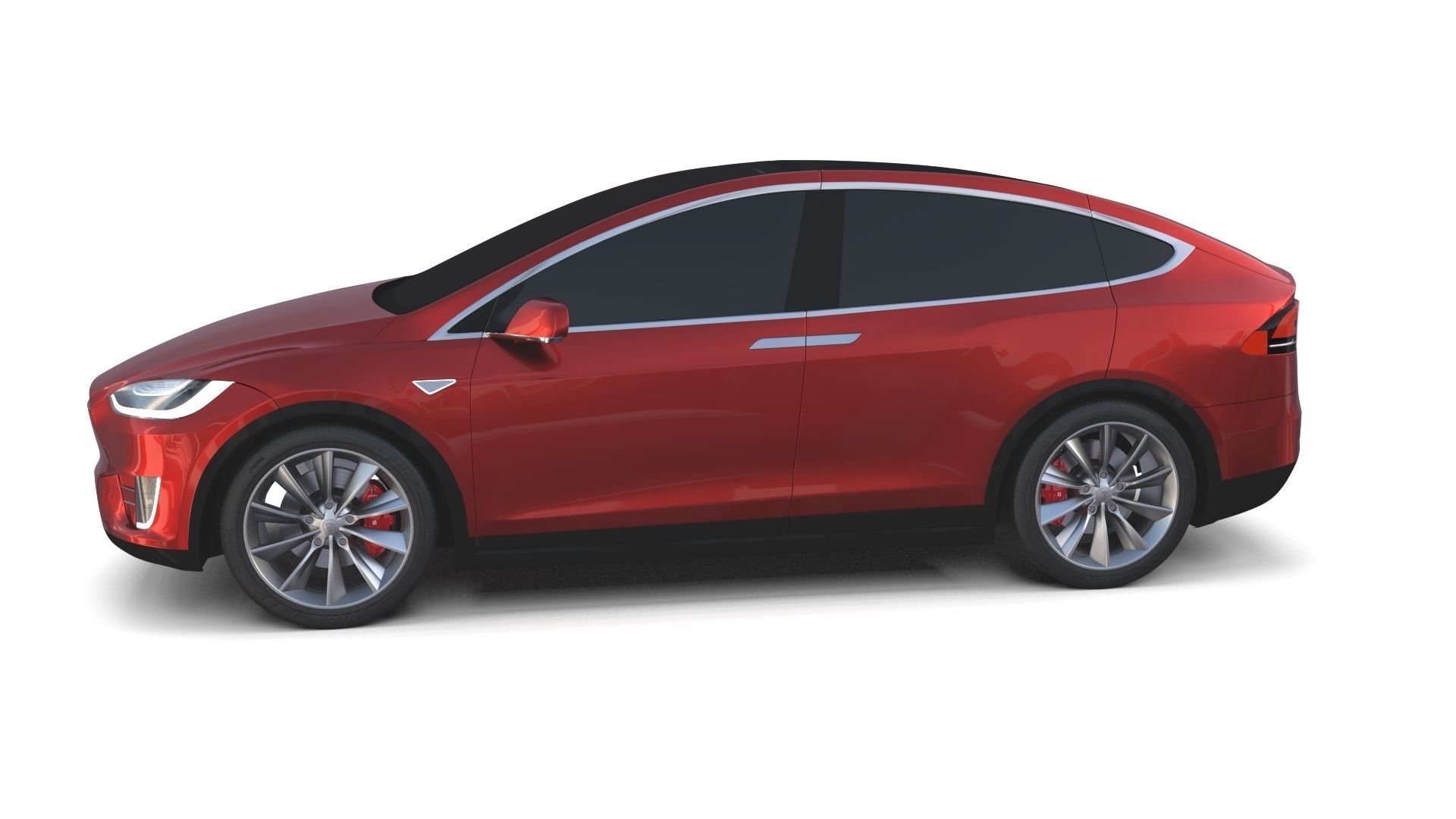 Tesla Model X Red 3D model_18