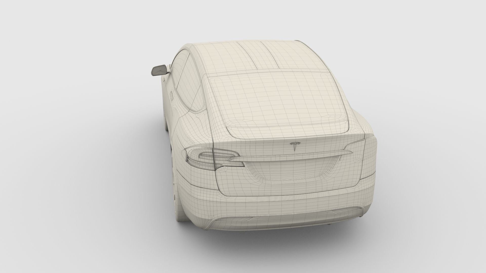 Tesla Model X Red 3D model_11