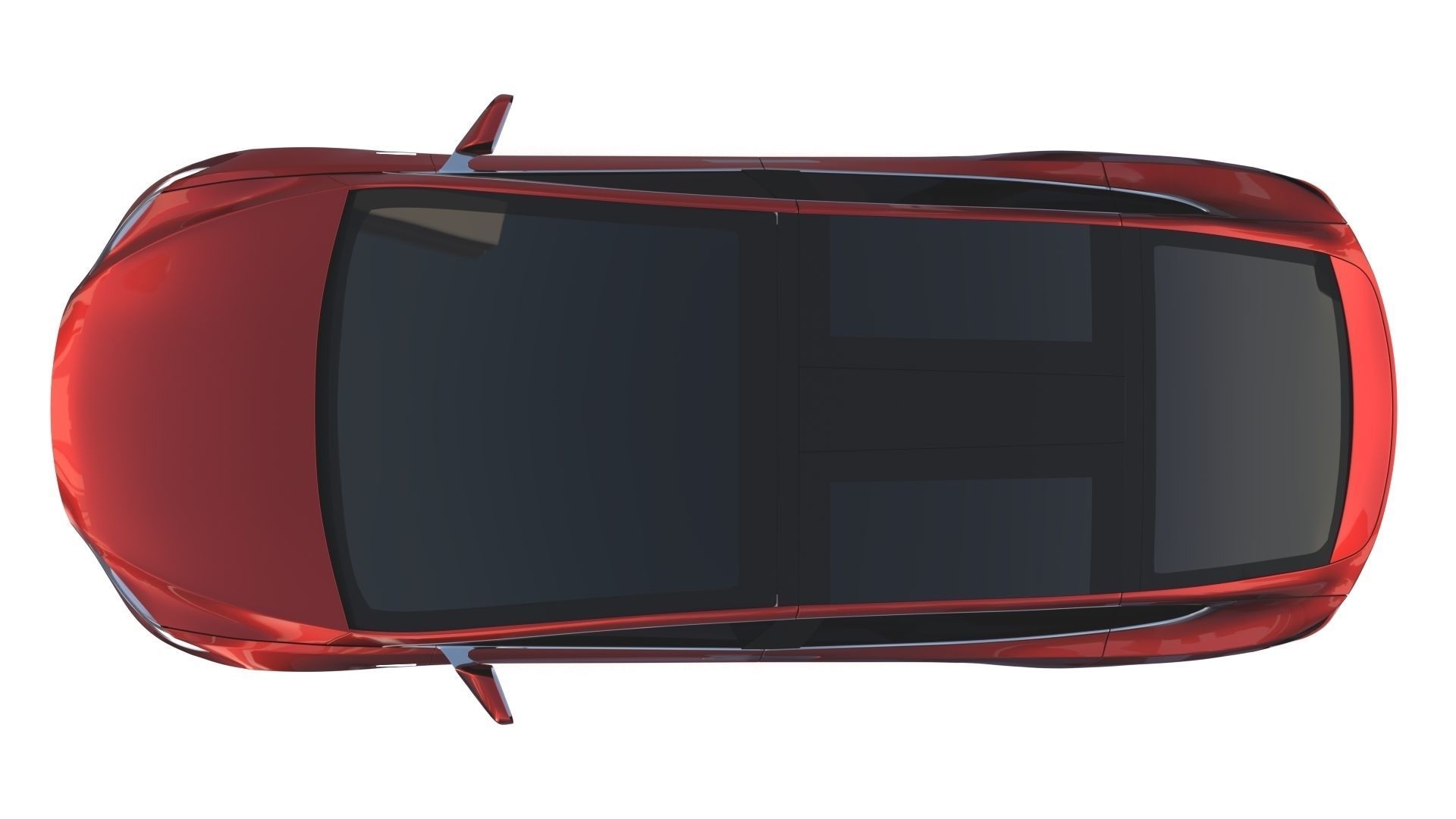 Tesla Model X Red 3D model_2