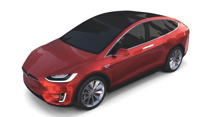 Tesla Model X Red 3D model