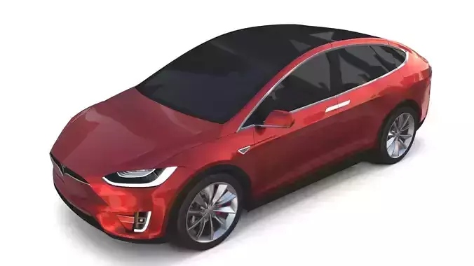 Tesla Model X Red 3D model