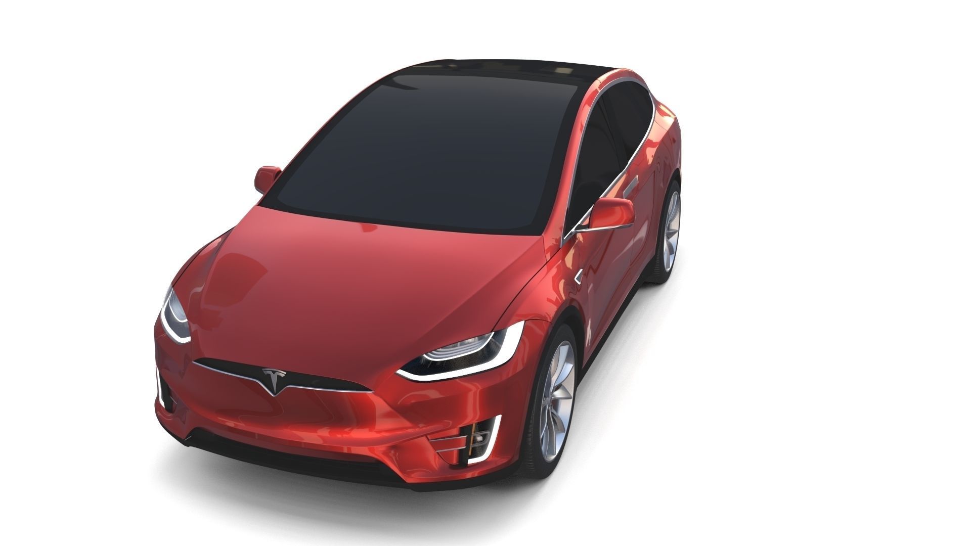 Tesla Model X Red 3D model_24