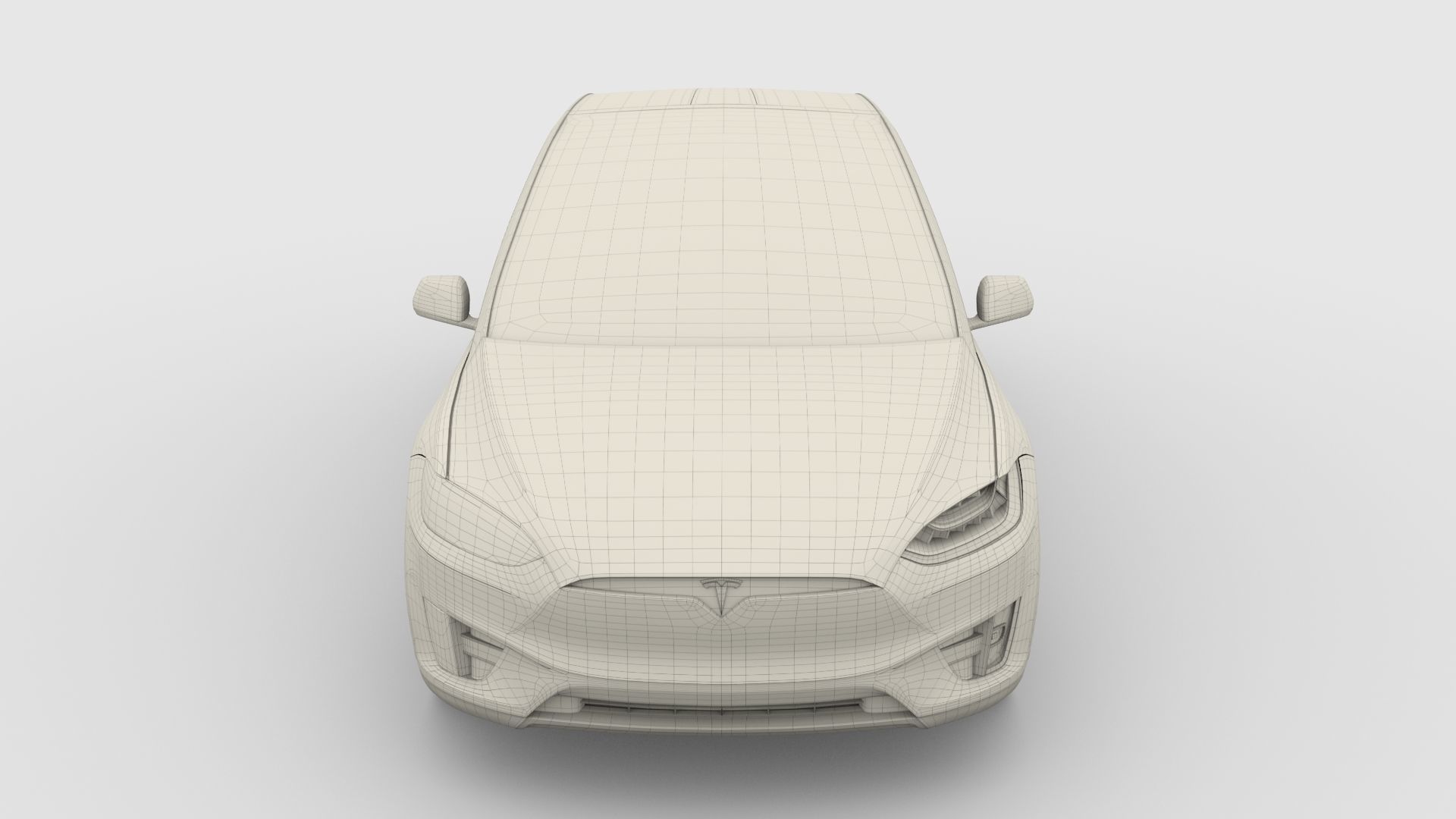 Tesla Model X Red 3D model_7