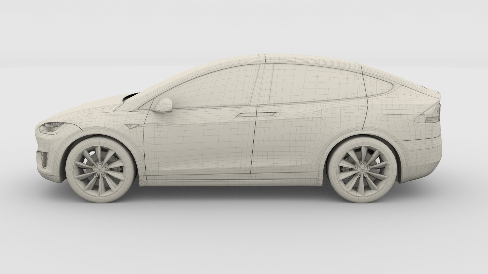 Tesla Model X Red 3D model_43