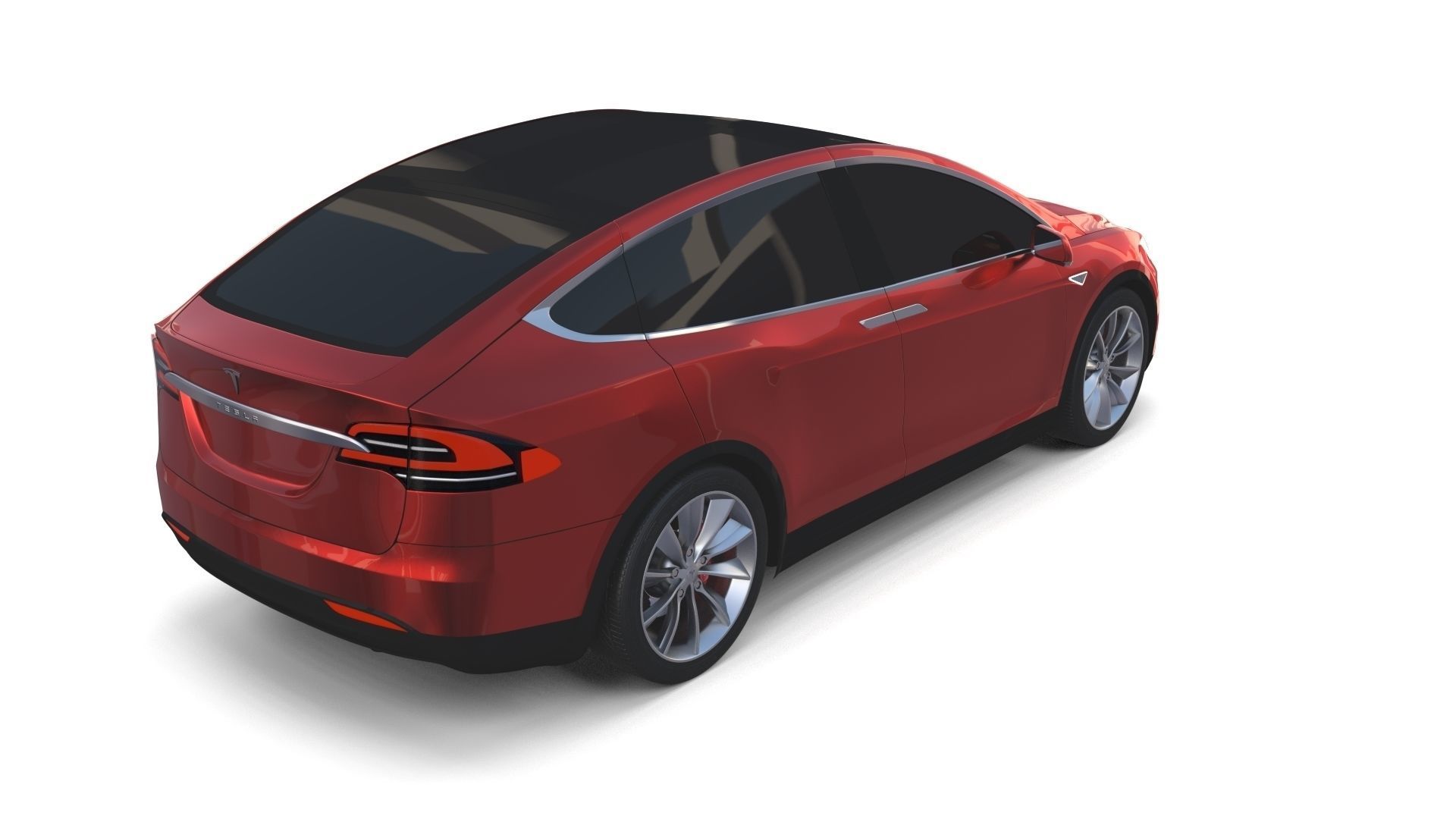 Tesla Model X Red 3D model_31