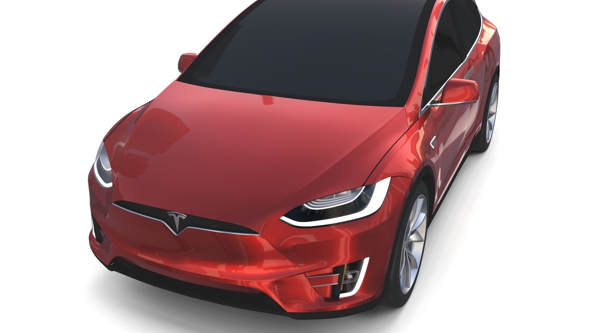 Tesla Model X Red 3D model_36