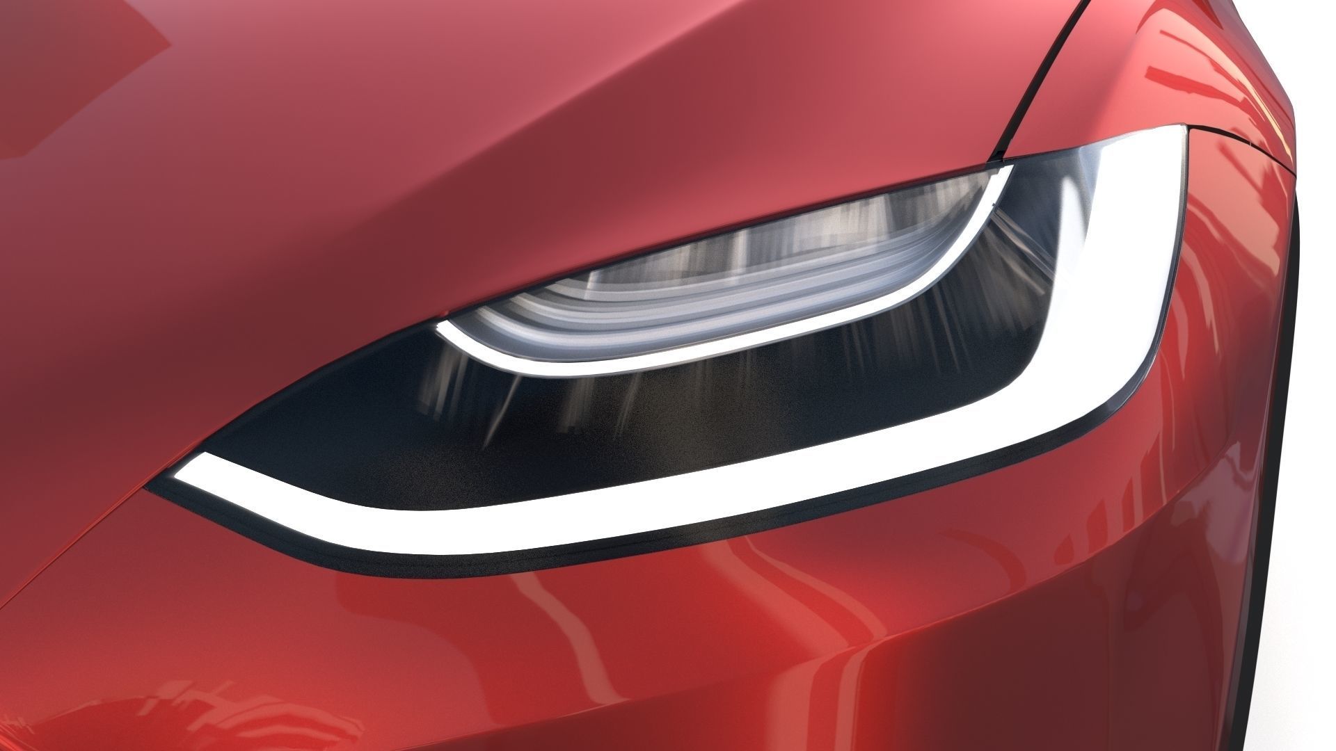Tesla Model X Red 3D model_38