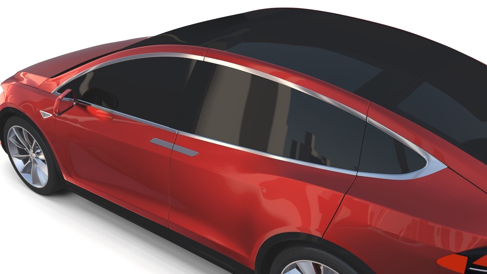 Tesla Model X Red 3D model_41