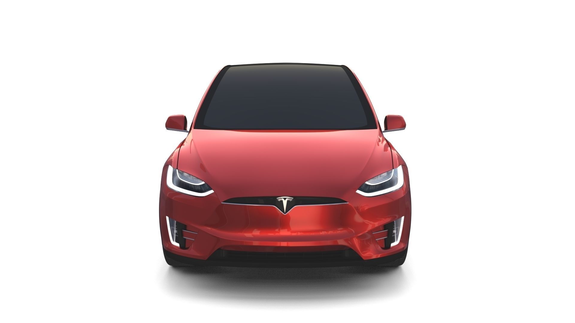 Tesla Model X Red 3D model_3