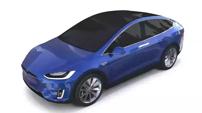 Tesla Model X Blue 3D model