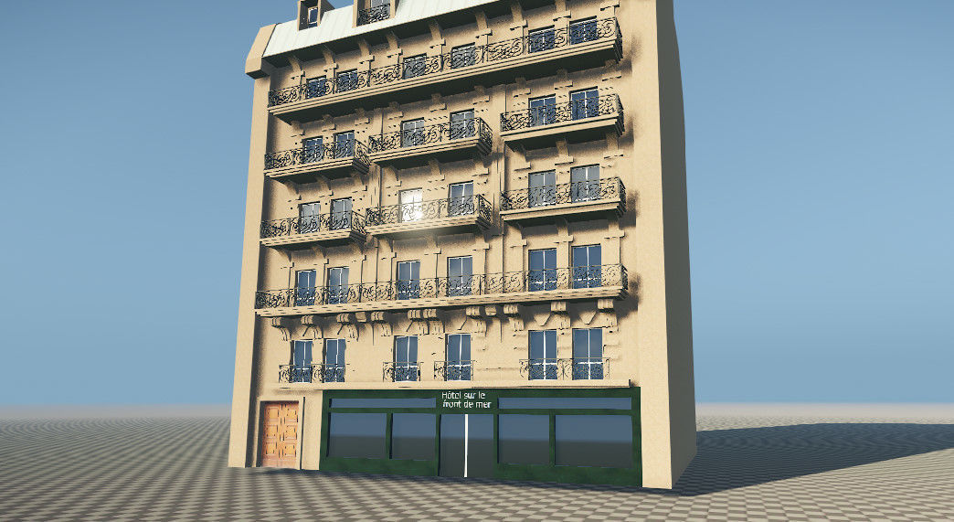 Paris Building 01 Low-poly 3D model_1