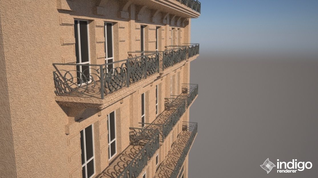Paris Building 01 Low-poly 3D model_4
