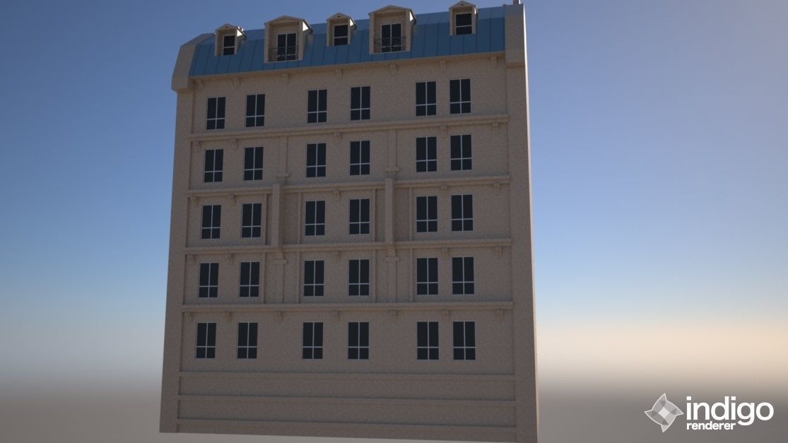Paris Building 01 Low-poly 3D model_3