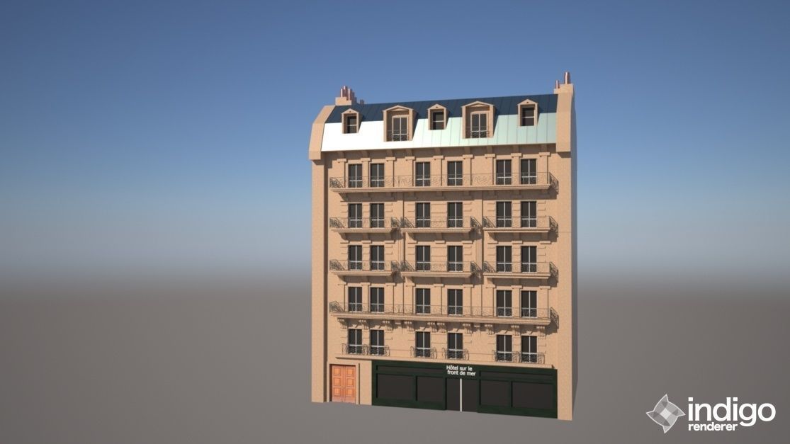 Paris Building 01 Low-poly 3D model_2
