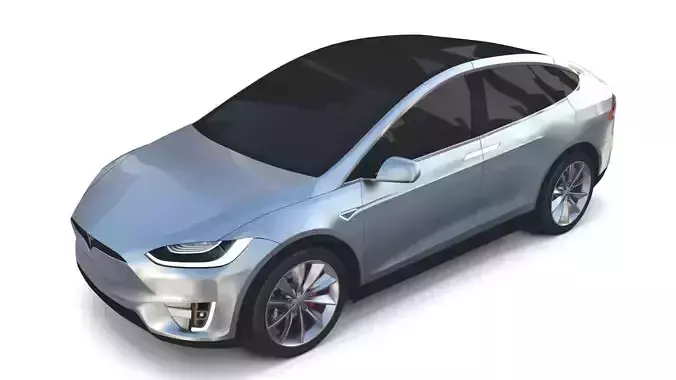Tesla Model X Silver 3D model