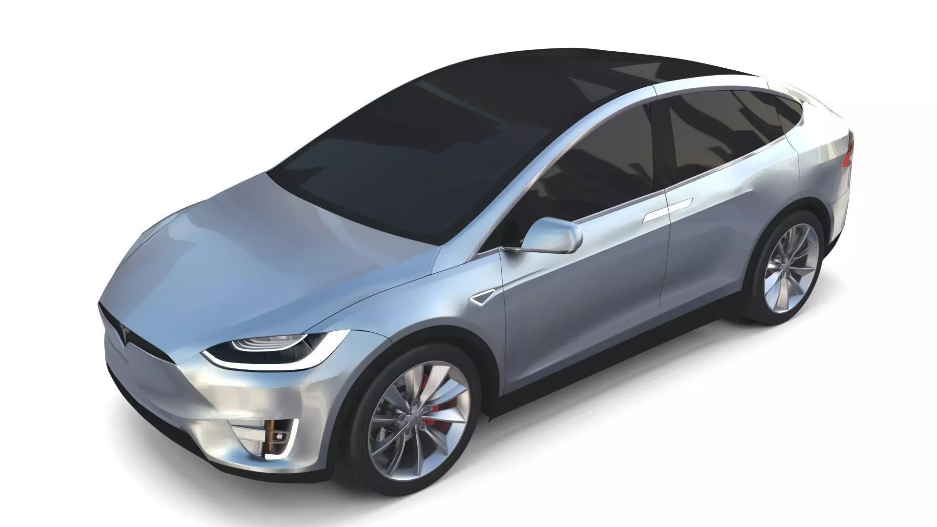 Tesla Model X Silver 3D model