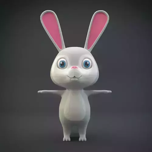 Cartoon Rabbit Low-poly 3D model