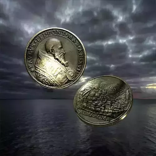 Pavlvs 3 coin Low-poly 3D model
