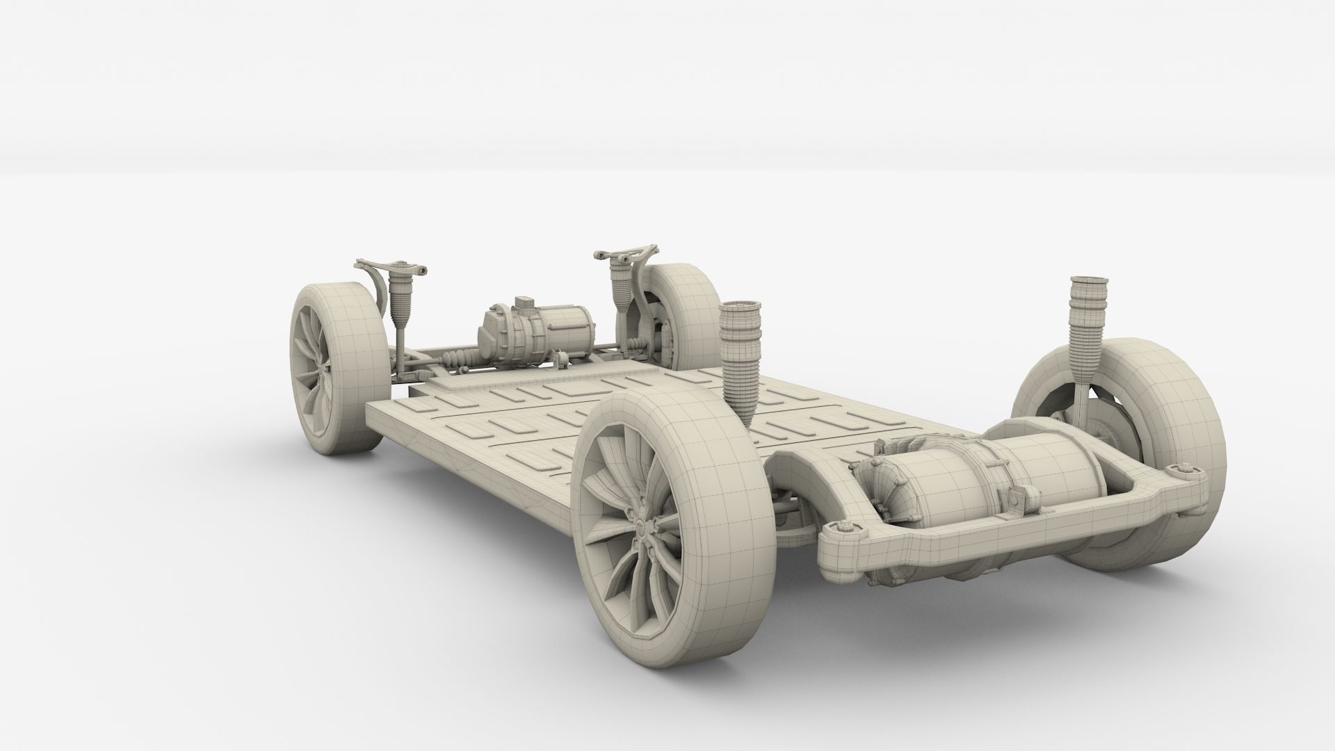 Tesla Model X P100D AWD Chassis 3D model_12