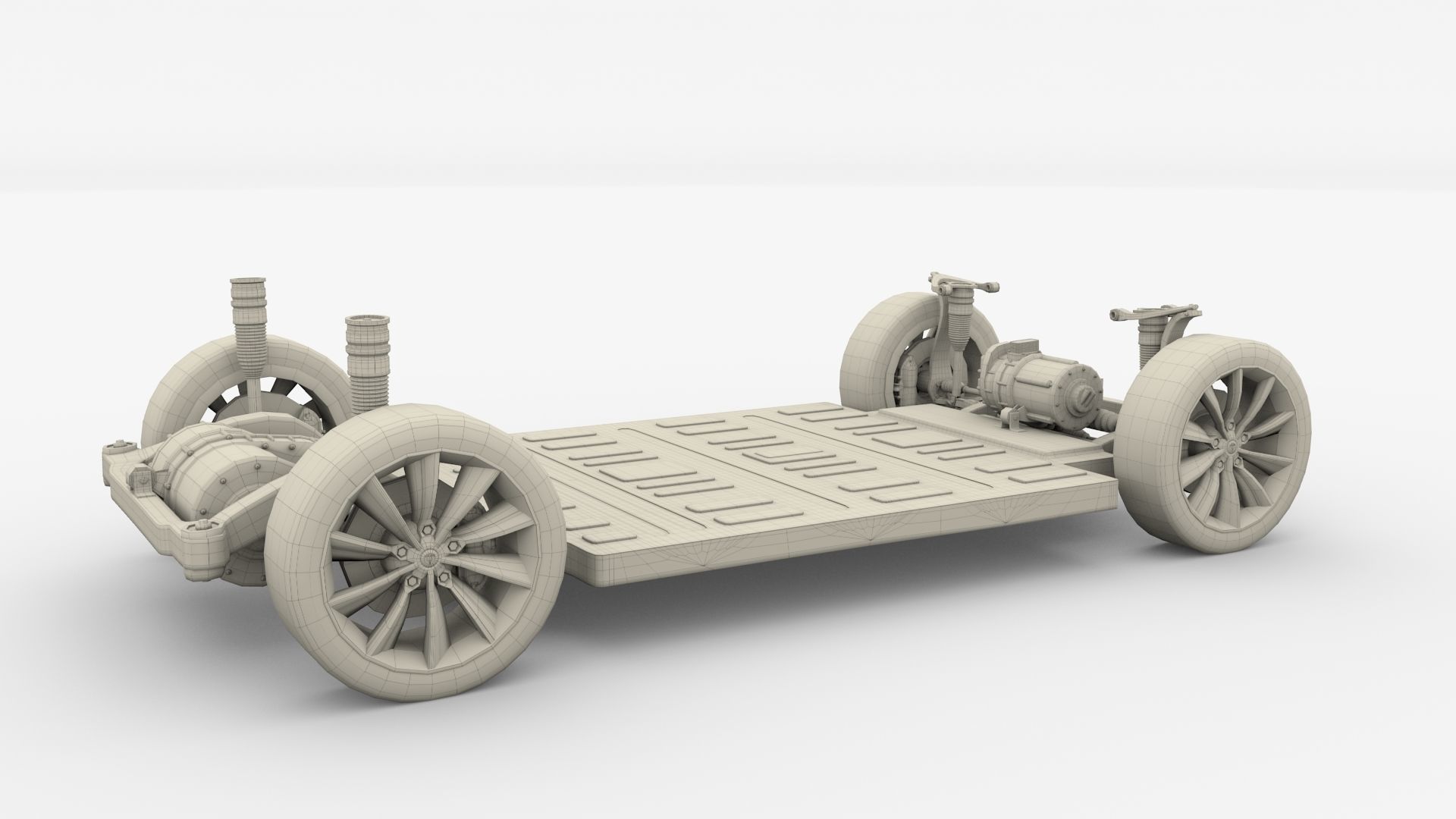 Tesla Model X P100D AWD Chassis 3D model_11