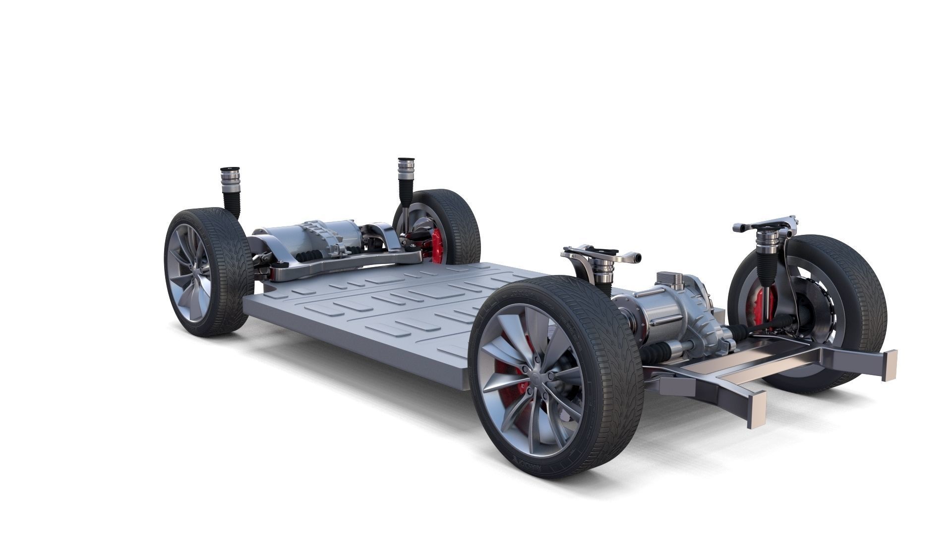 Tesla Model X P100D AWD Chassis 3D model_1