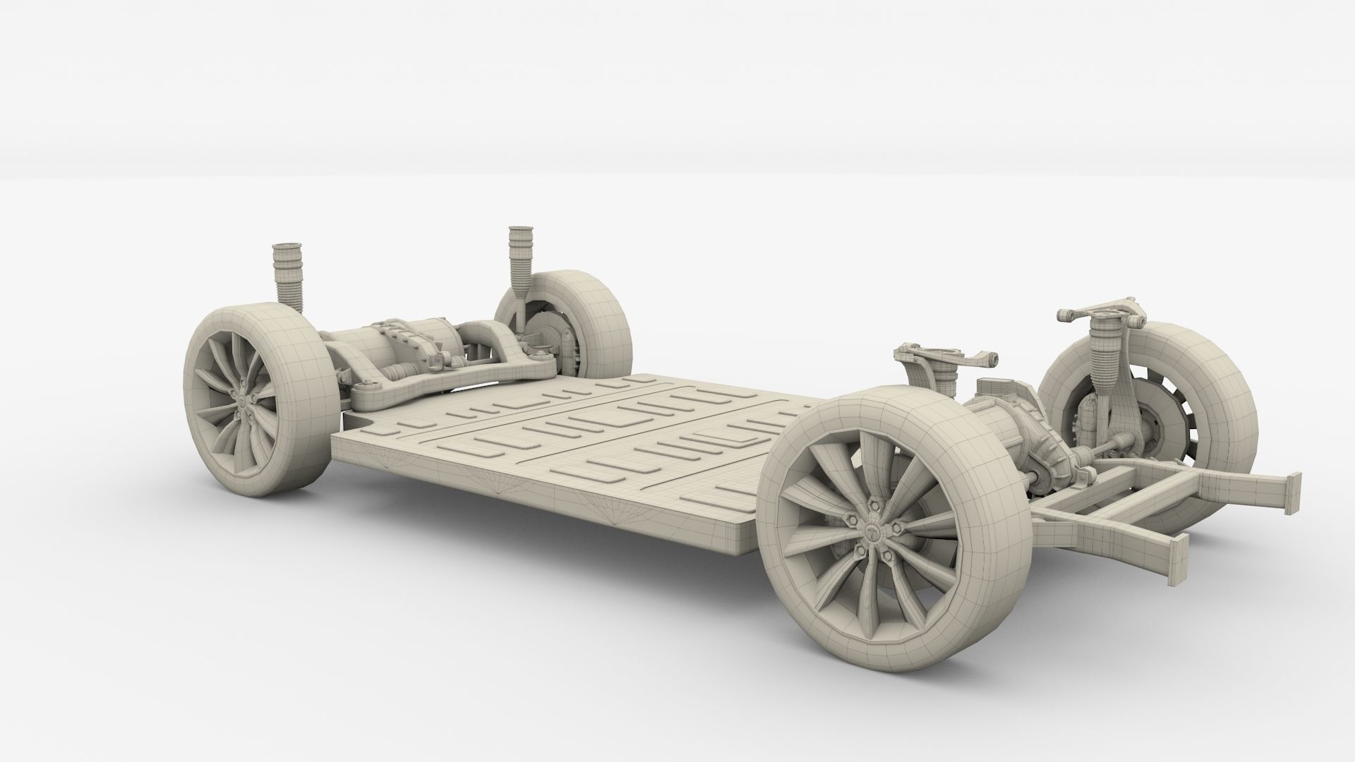 Tesla Model X P100D AWD Chassis 3D model_13