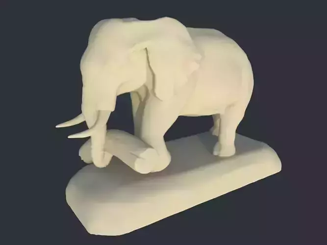 Elephant Statue Low-poly 3D model