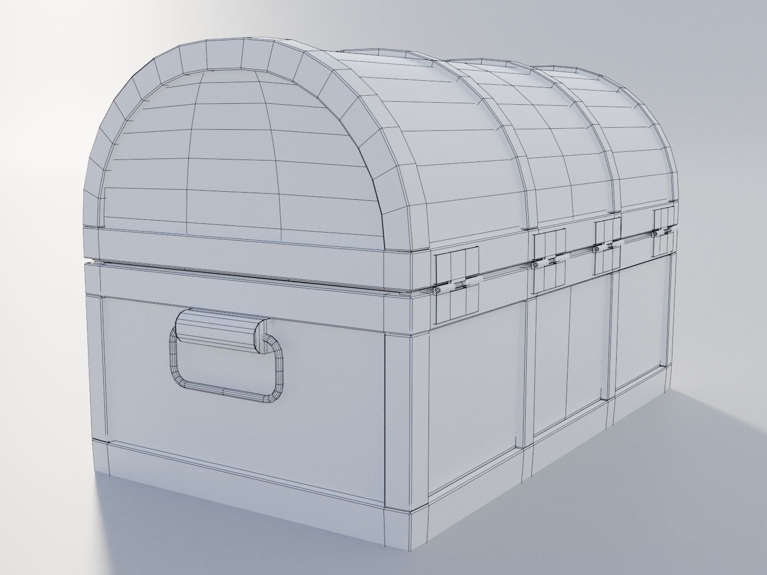 Empty Pirate Treasure Chest Low-poly 3D model_6