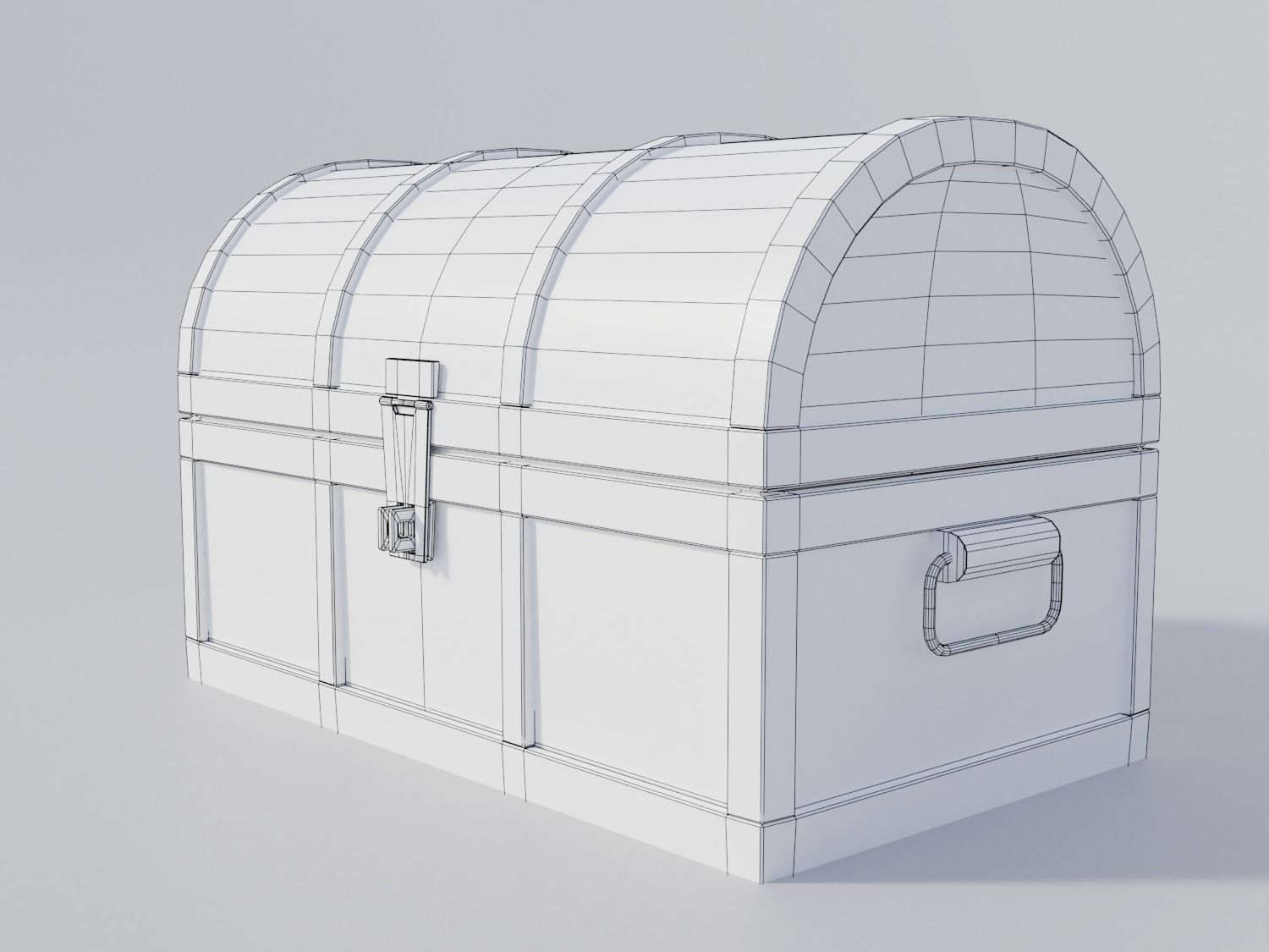 Empty Pirate Treasure Chest Low-poly 3D model_2