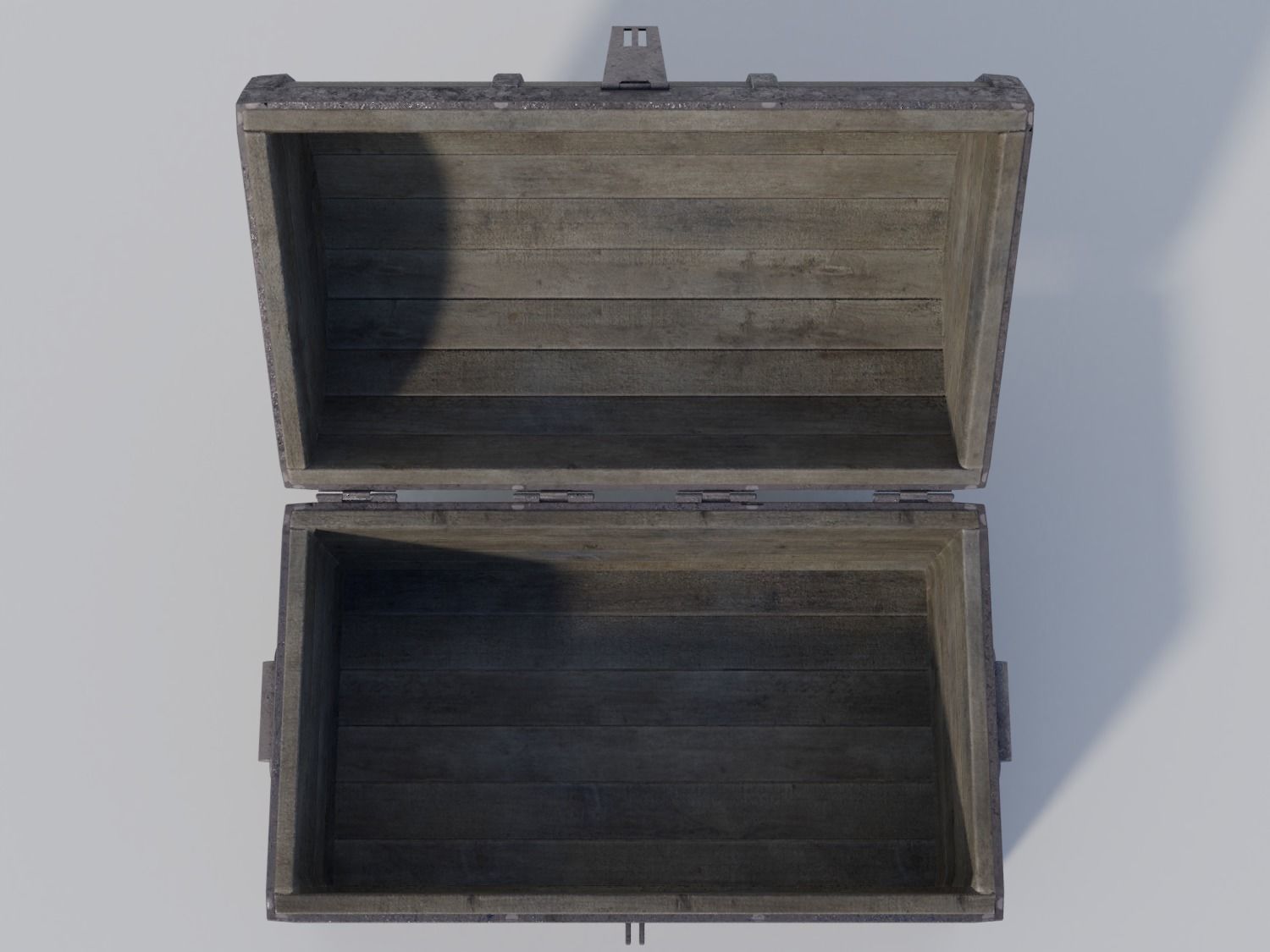 Empty Pirate Treasure Chest Low-poly 3D model_9