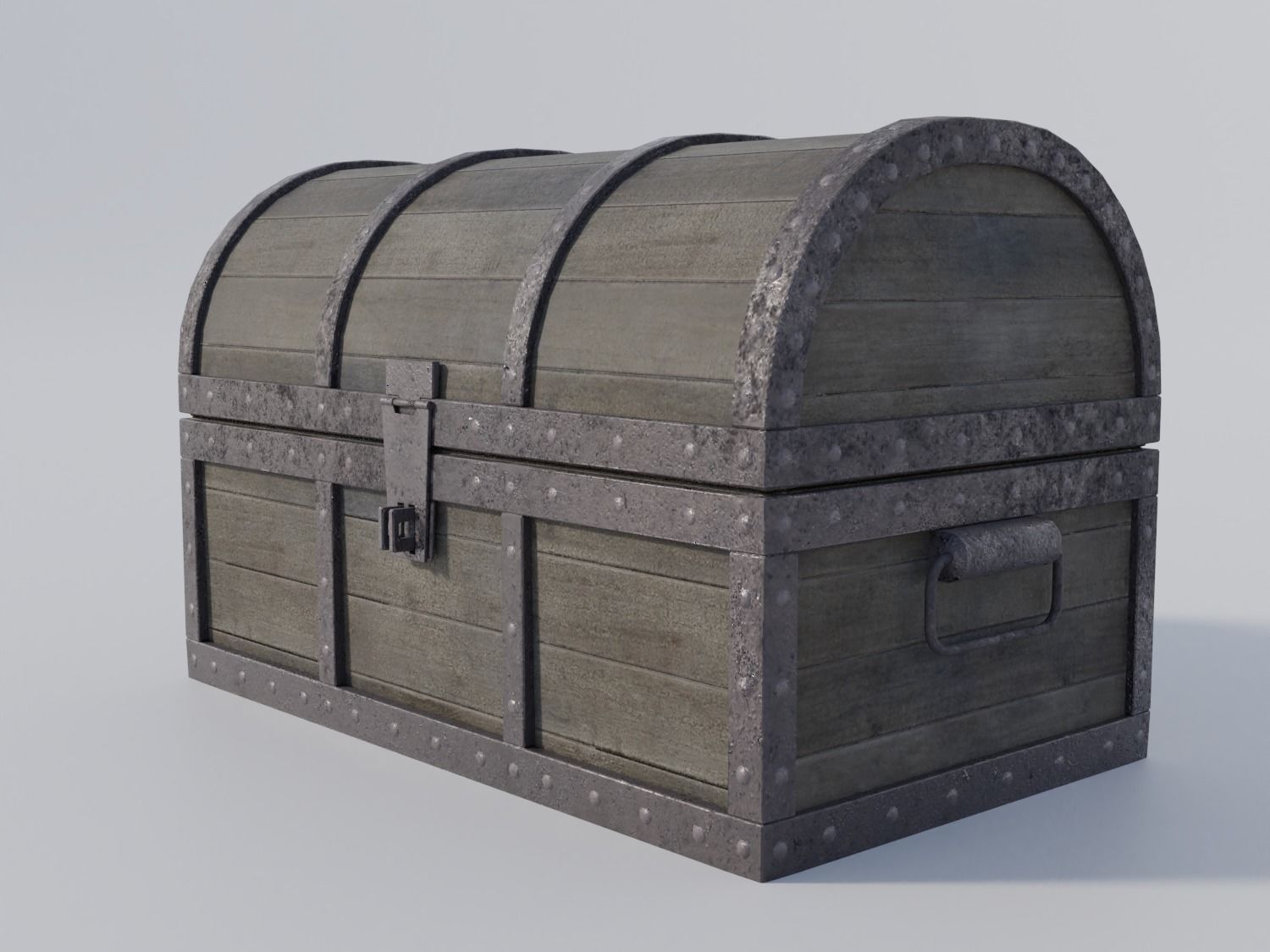 Empty Pirate Treasure Chest Low-poly 3D model_1