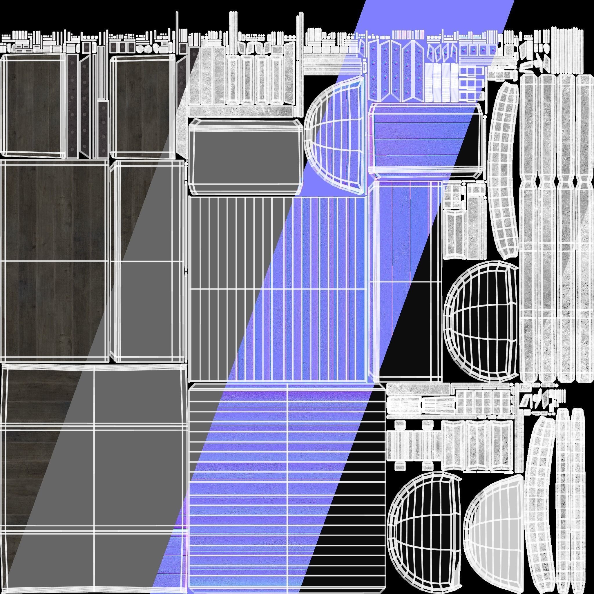 Empty Pirate Treasure Chest Low-poly 3D model_11