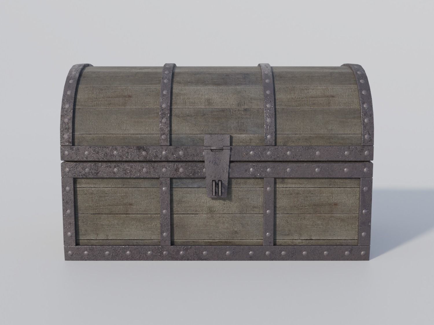 Empty Pirate Treasure Chest Low-poly 3D model_3