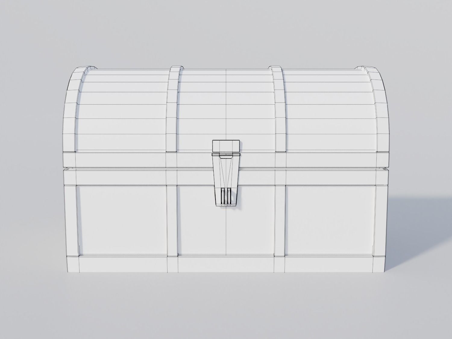 Empty Pirate Treasure Chest Low-poly 3D model_4