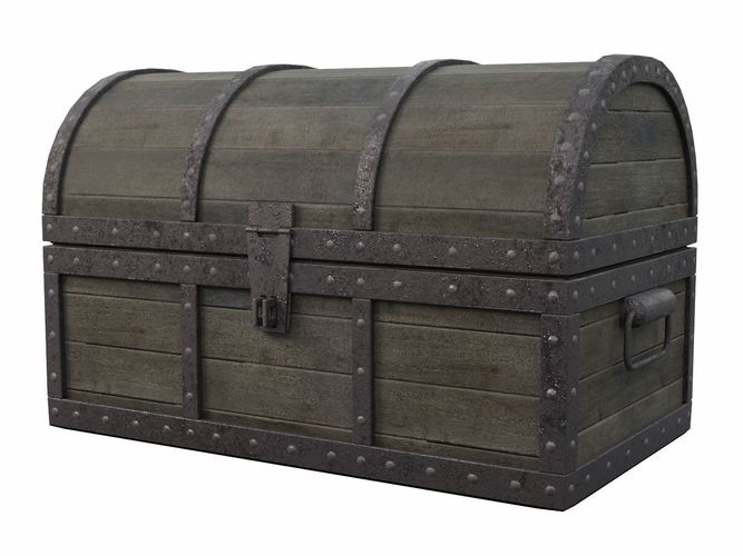 Empty Pirate Treasure Chest Low-poly 3D model