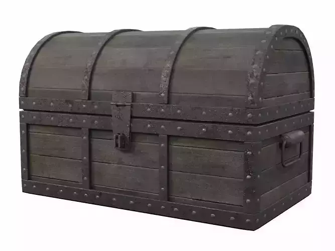 Empty Pirate Treasure Chest Low-poly 3D model