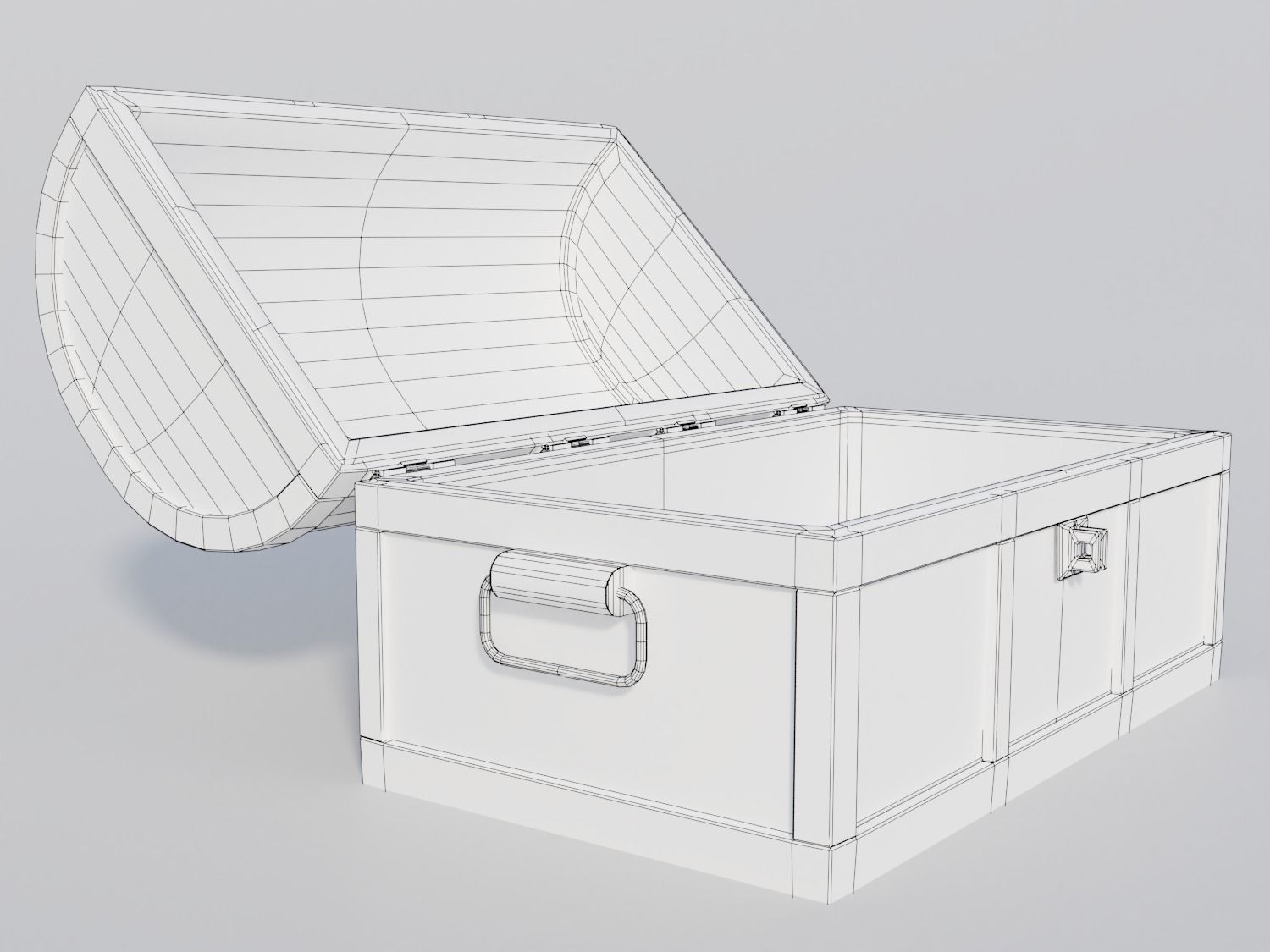 Empty Pirate Treasure Chest Low-poly 3D model_8