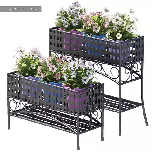 plant set in stand 120 3D model