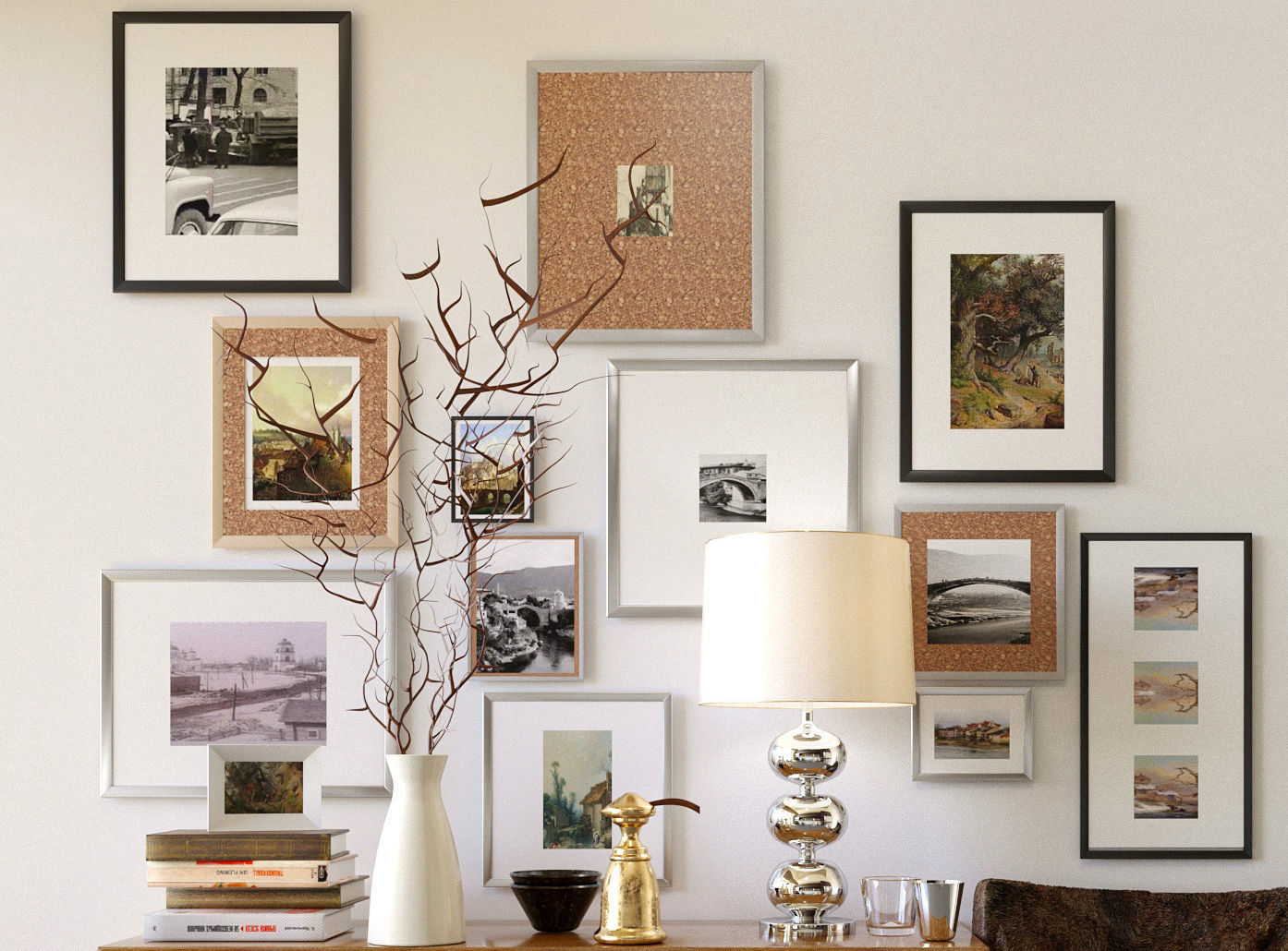 Set of Loft Tree 3D model_3