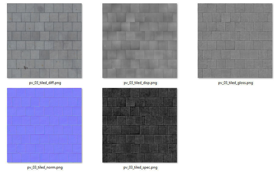 Photoscanned pavement texture collection 3D model_26