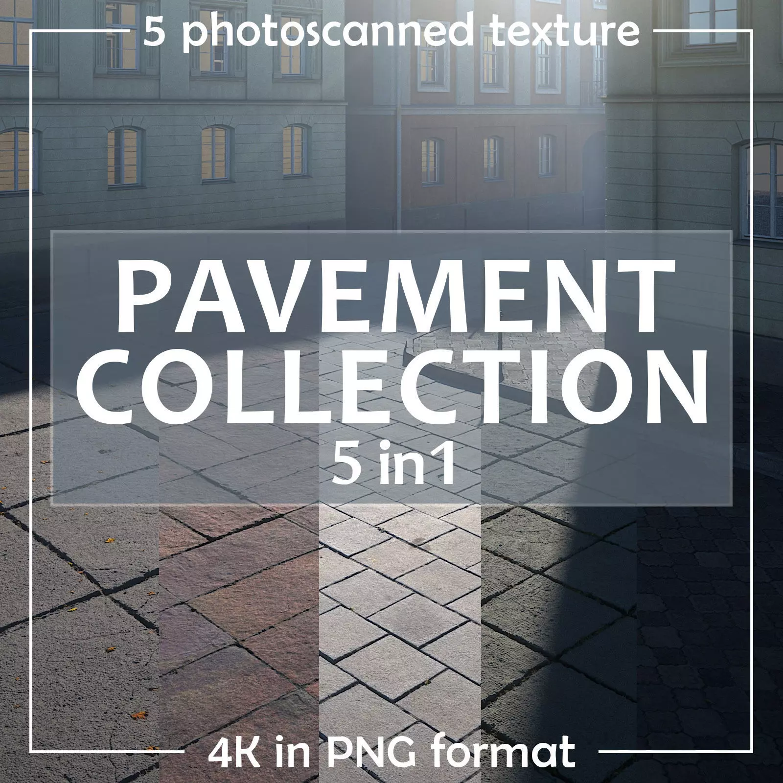 Photoscanned pavement texture collection 3D model_0