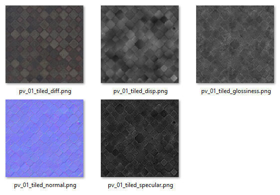 Photoscanned pavement texture collection 3D model_12