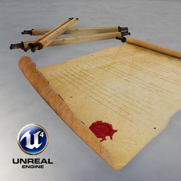 Medieval Scrolls Low-poly 3D model_4