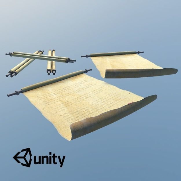 Medieval Scrolls Low-poly 3D model_0