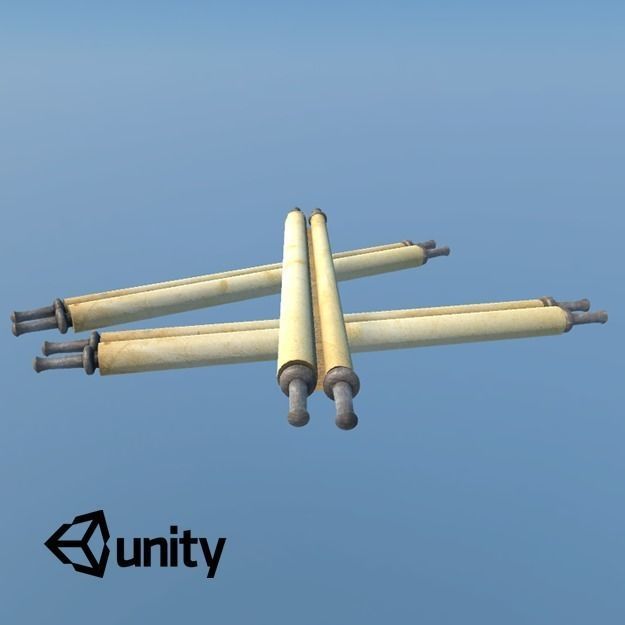 Medieval Scrolls Low-poly 3D model_2