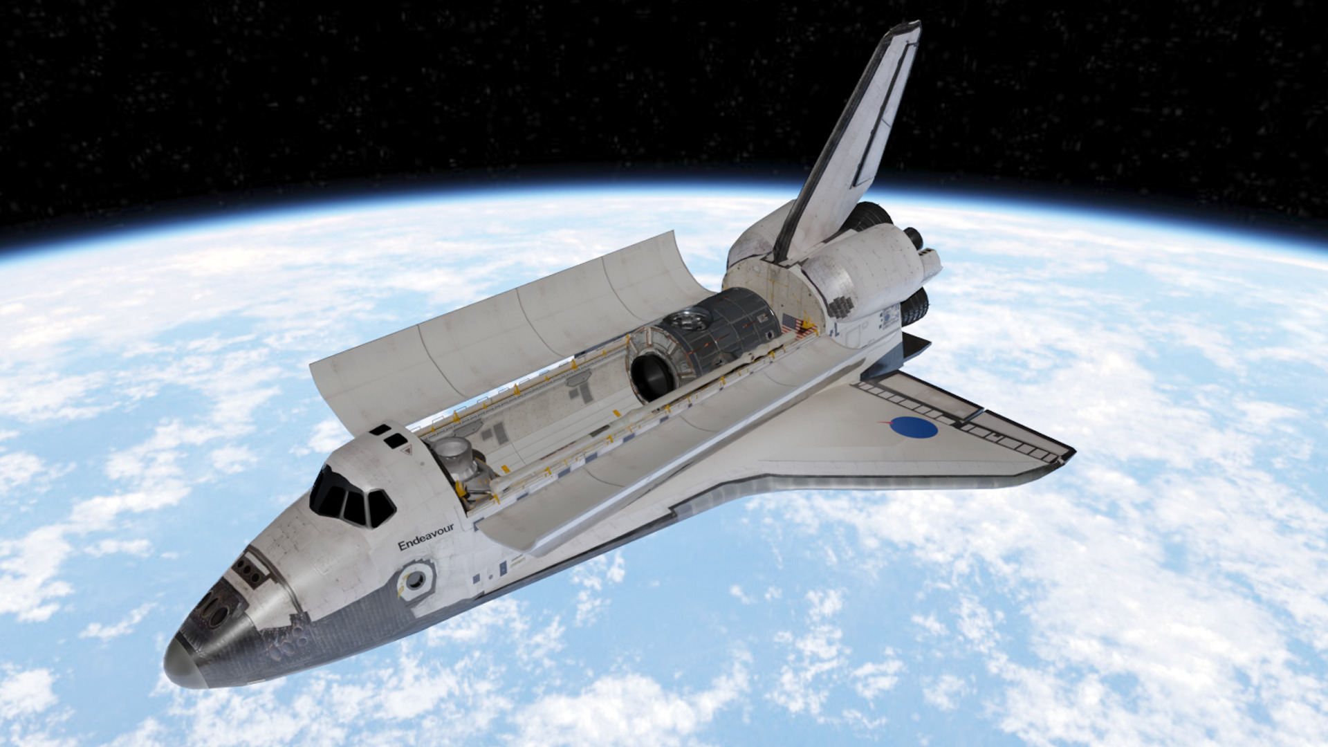 Space Shuttle Endeavour Low-poly 3D model_3